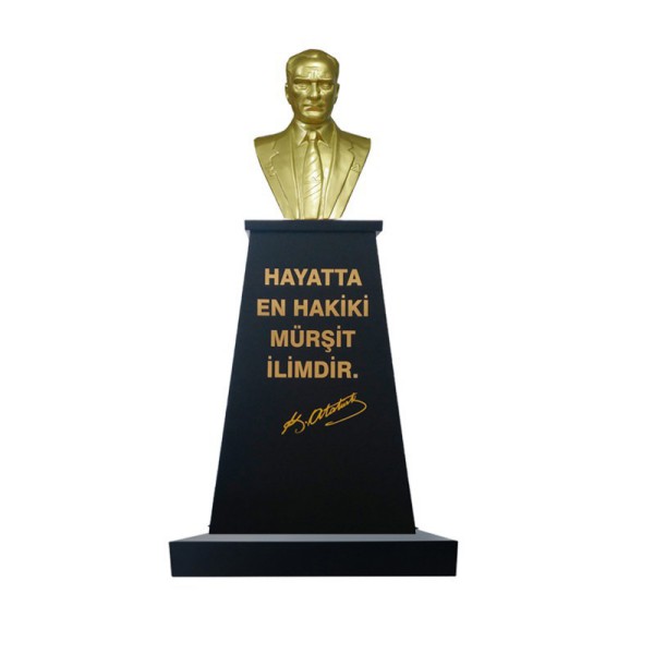 Ataturk Bustu 100cm Aluminyum Kaide 120cm Alt tabla Lise Modeli