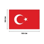 Türk Bayrağı 100x150 cm Raşel Kumaş - Görsel 2