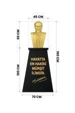 Atatürk Büstü (60cm Fiber)+ Kaide (100cm) İlkokul Modeli - Görsel 2